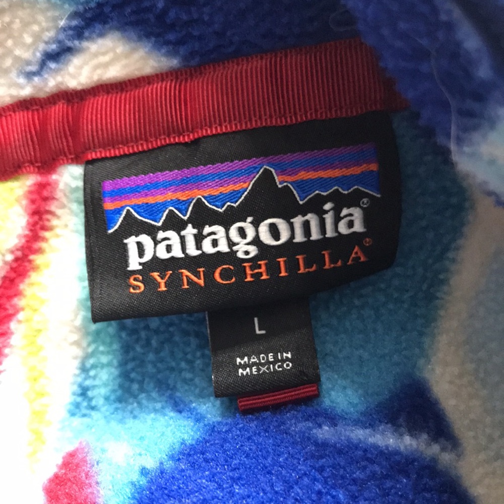 Patagonia Synchilla Multicolor Feather Pattern Sweater - Picture 8 of 9